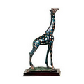 Giraffe Dark Copper Figurine - 8.5" W x 15" H